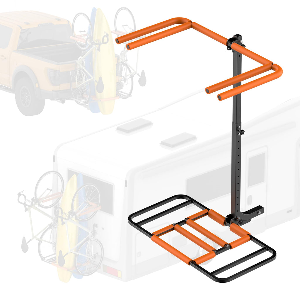 RV Kayak Rack and Bike Carrier for 2 Kayaks and 2 Bikes, 300 LBS Heavy Duty Alloy Steel J23495