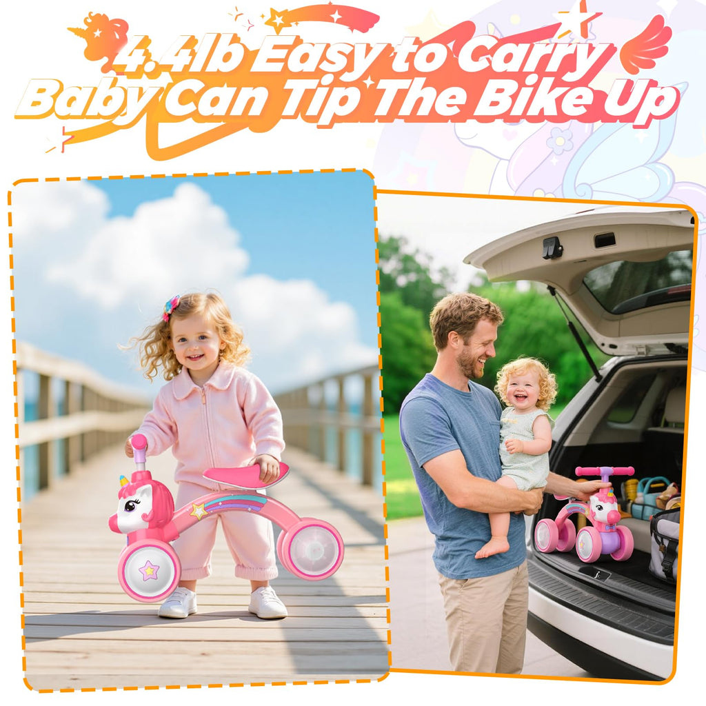 Baby Balance Bike Ride On Toy with Light Up Wheel G435