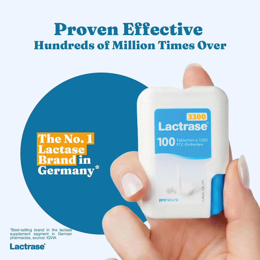 Lactrase Tablet Dispenser 3,300 FCC Lactase Units 100 Pills B476