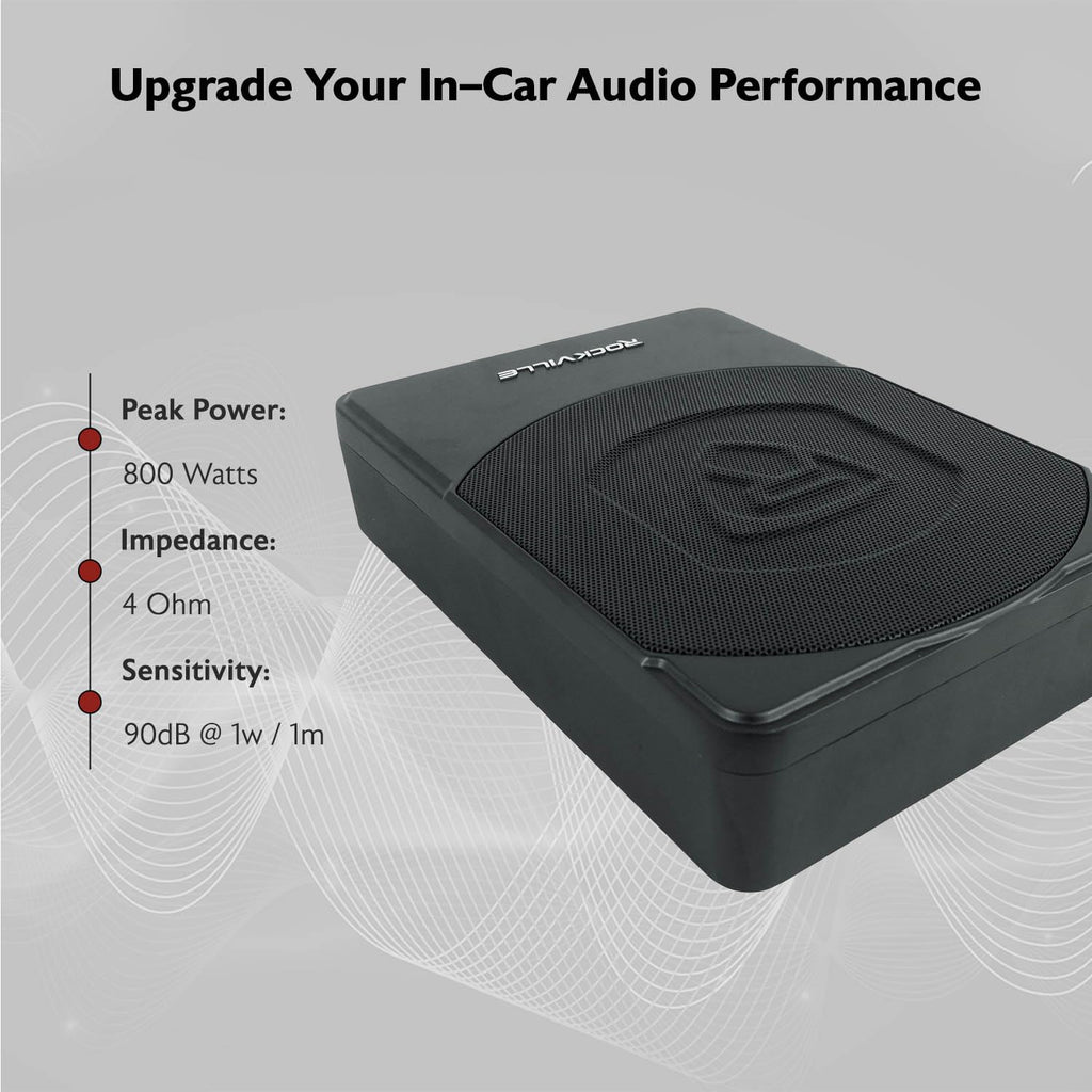 10" Slim Under-Seat Powered Car Subwoofer H517308