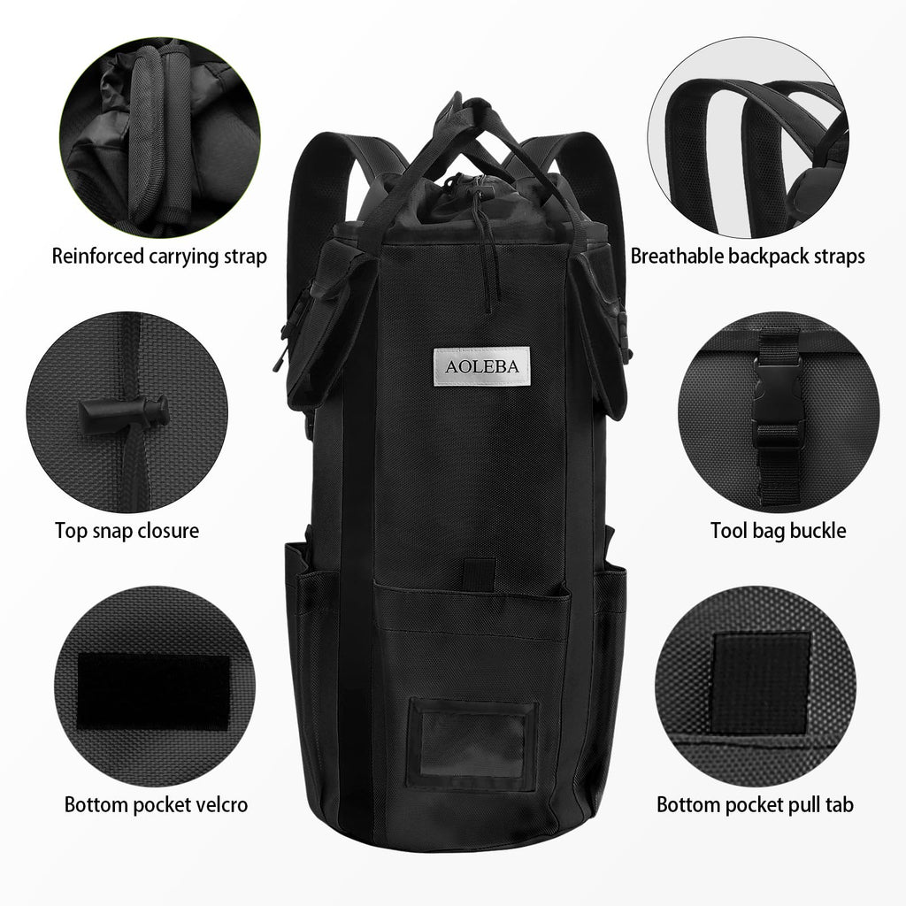 Arborist Rope Storage Bag Large Capacity 1680D Thicken Nylon with Hand Straps L534