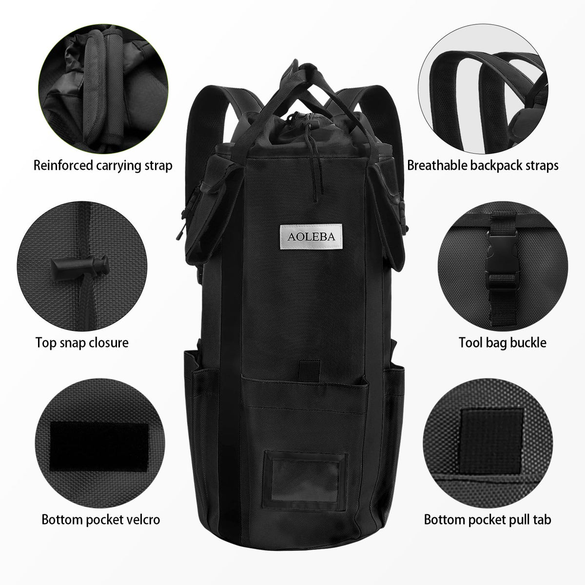 Arborist Rope Storage Bag Large Capacity 1680D Thicken Nylon with Hand Straps L534
