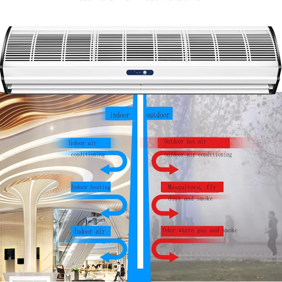 Wall-mounted Air Curtain Fan with Remote Control V81589