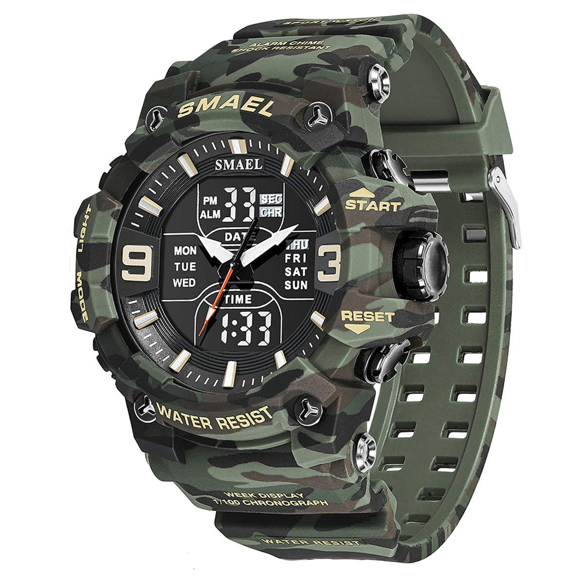 Men Tactical Analog Digital Sport Watch 50M LED Z54055