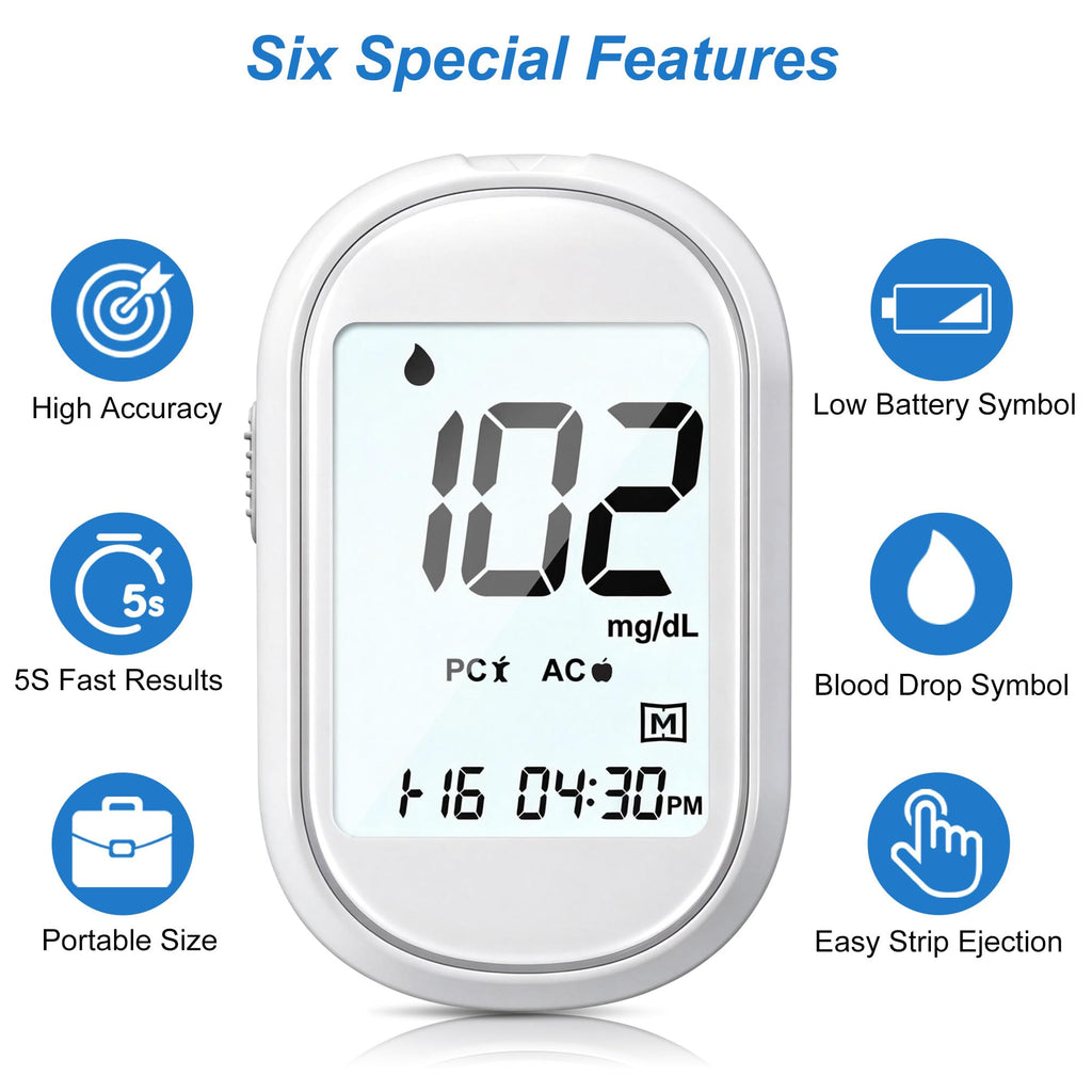 Glucose Monitor Kit with 100 Test Strips & Lancets F707