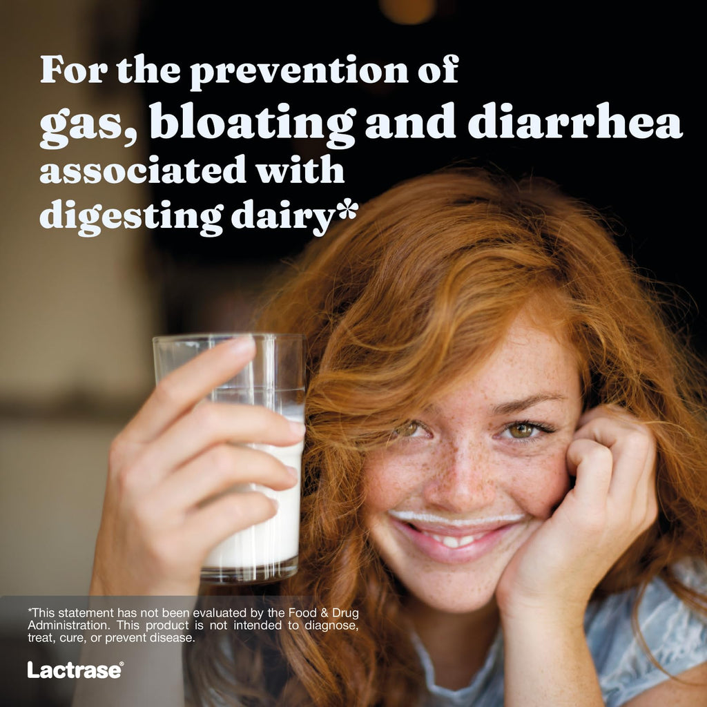 Lactrase Tablet Dispenser 3,300 FCC Lactase Units 100 Pills B476