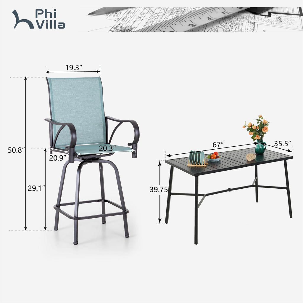 7 Piece Bar Height Patio Dining Set Y329