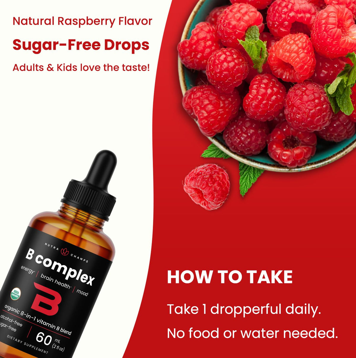 Organic Vitamin B Complex Liquid Drops 2oz A217