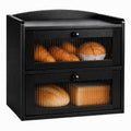 Wooden 2-Tier Bread Box with Window C6679