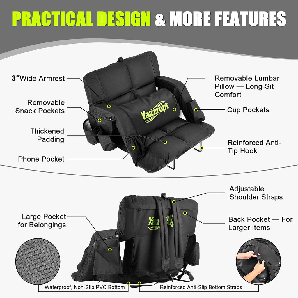 Heated Stadium Seats with Back Support, 3 Heat Settings B658
