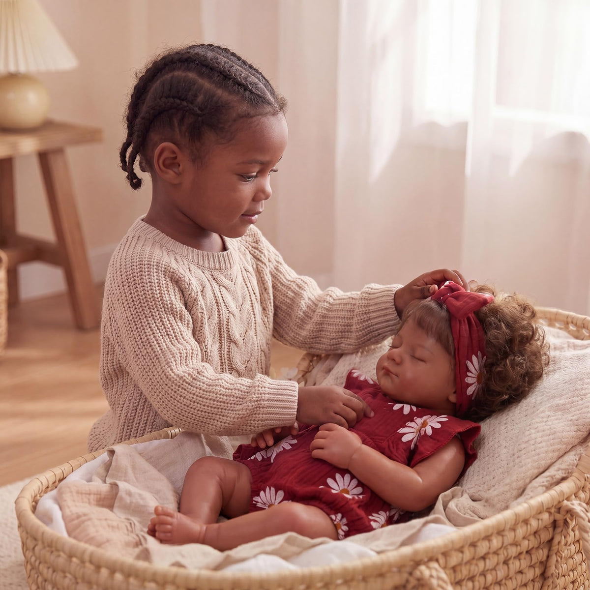 20 Inch Reborn Baby Dolls Black Girl with Accessories Set C1144