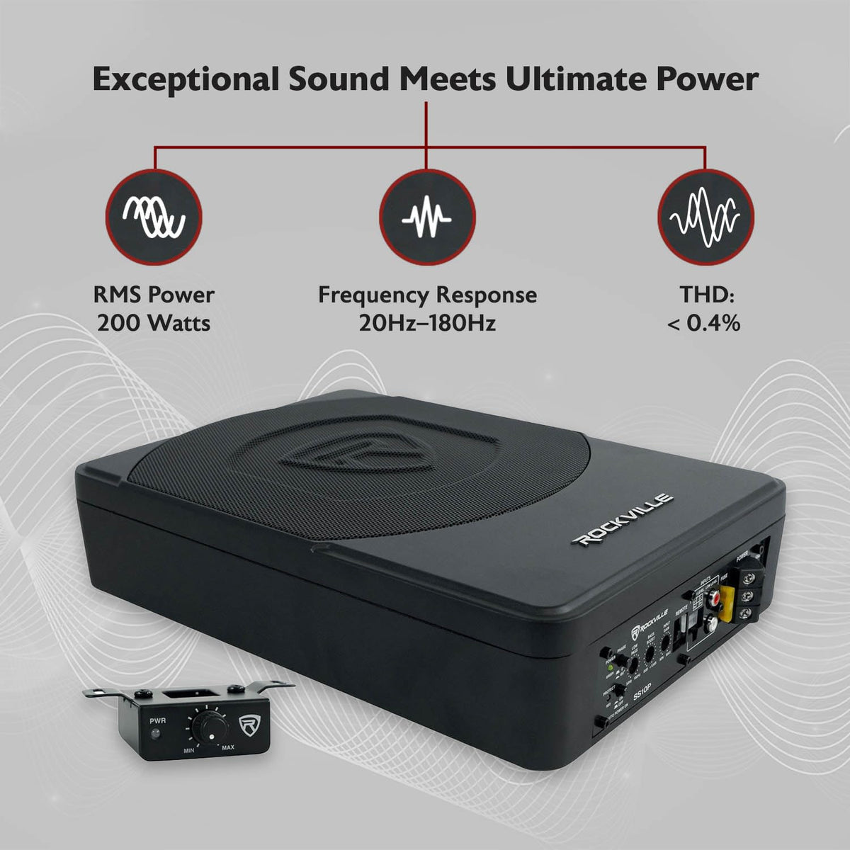 10" Slim Under-Seat Powered Car Subwoofer H517308