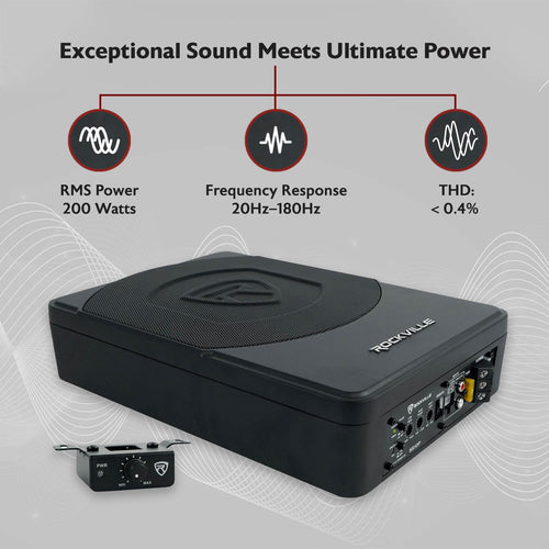 10" Slim Under-Seat Powered Car Subwoofer H517308