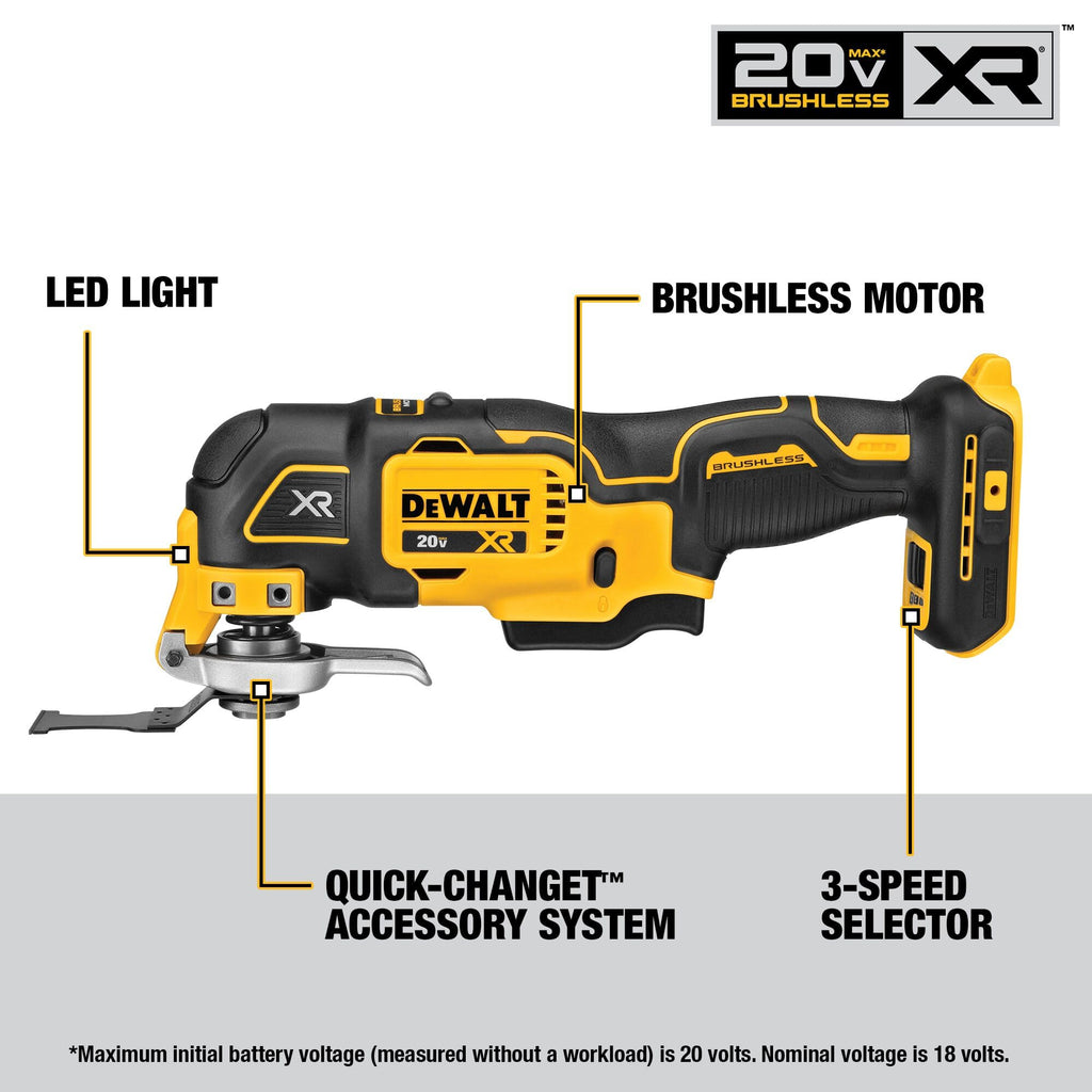 20V MAX 7-Tool Combo Kit with Cordless Drill, Impact Driver, Reciprocating Saw, Circular Saw, Oscillating Tool, Random Orbital Sander, Jigsaw, 5Ah Battery and Charger B1357