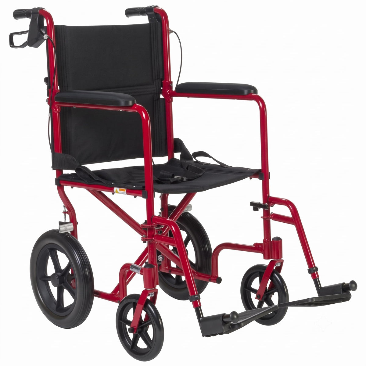 Red Transport Wheelchair with Hand Brakes U1052