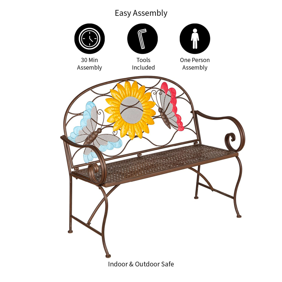 Cast Iron Metal Garden Bench C61427
