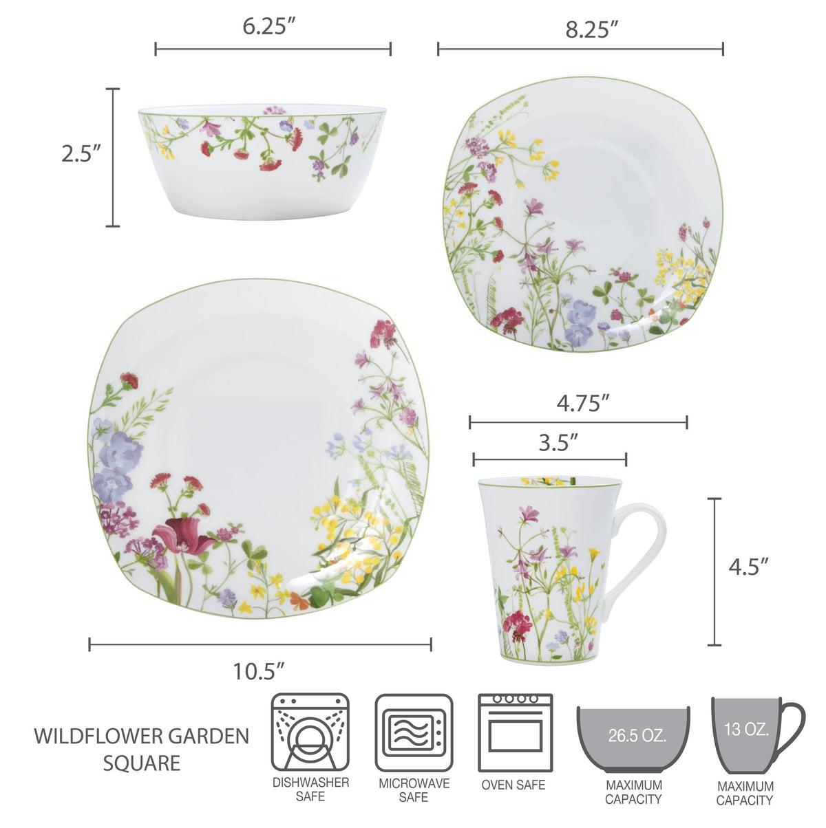 16-Piece Bone China Dinnerware Set Service for 4 M7470