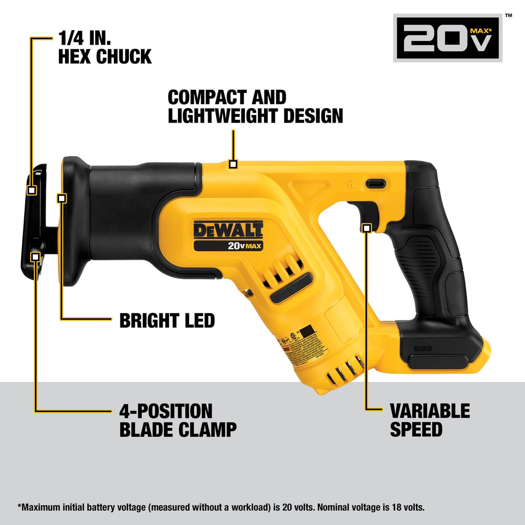 20V MAX 7-Tool Combo Kit with Cordless Drill, Impact Driver, Reciprocating Saw, Circular Saw, Oscillating Tool, Random Orbital Sander, Jigsaw, 5Ah Battery and Charger B1357