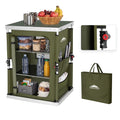 Green Portable Aluminum Folding Camping Table with Storage Organizer Q40066