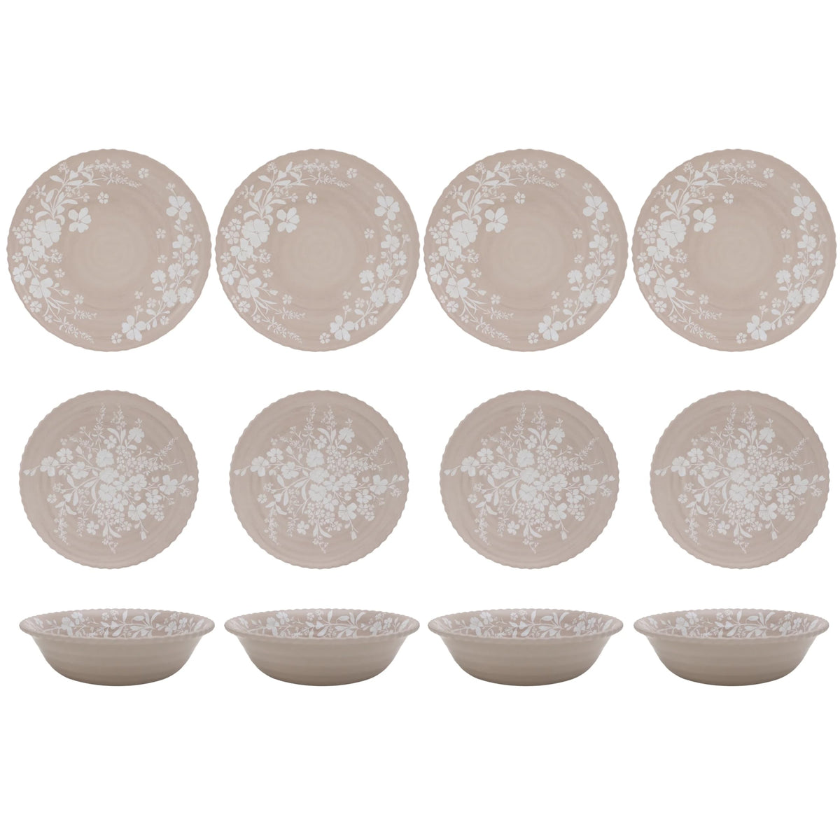 12-Piece Bamboo Melamine Dinnerware Set N972