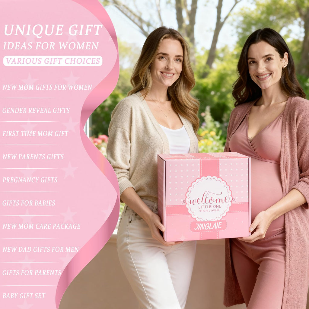 New Mom Gift Basket with Baby Clothes & Tumblers S395