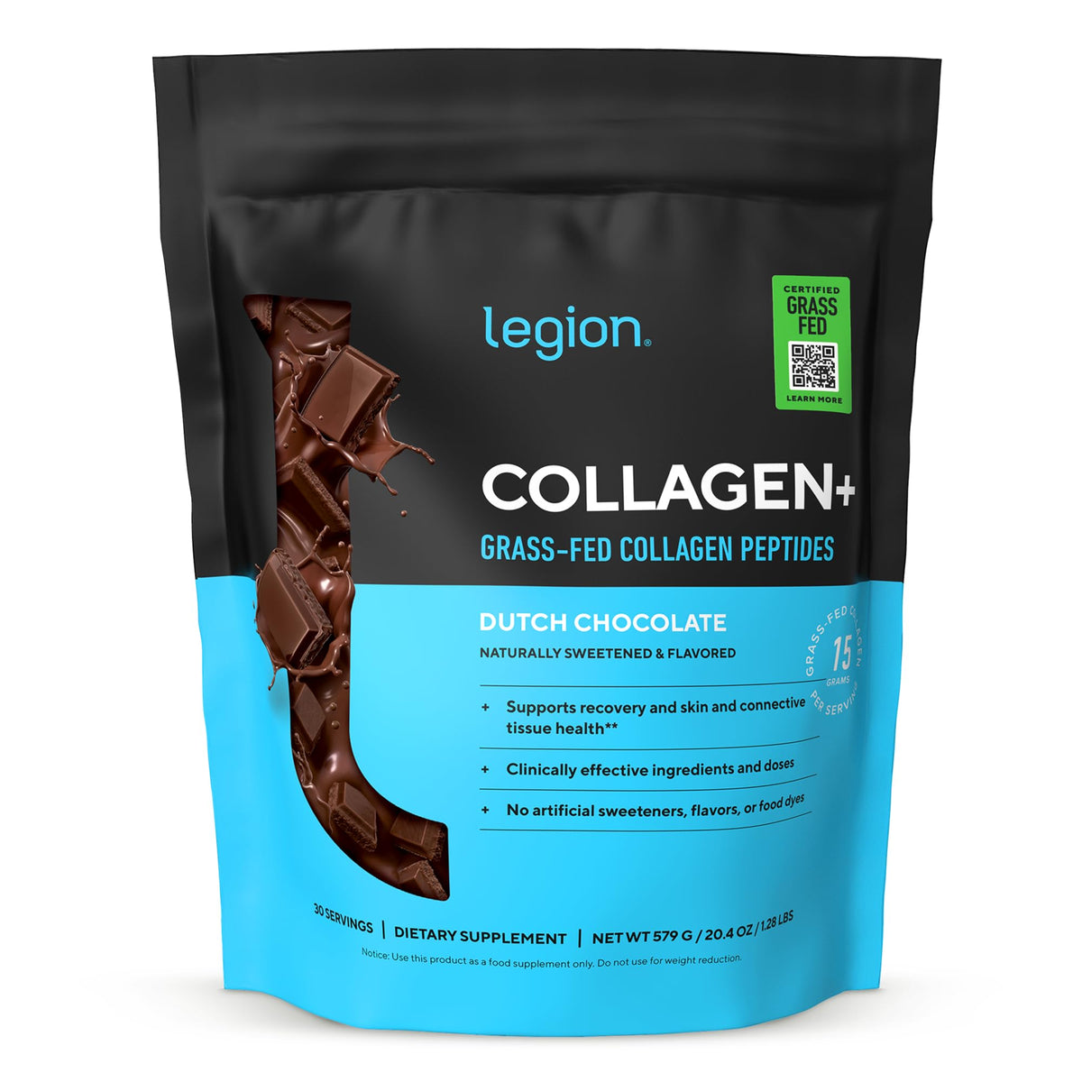 Hydrolyzed Collagen Peptides Powder with Vitamin C, Chocolate, 30 Servings C269529