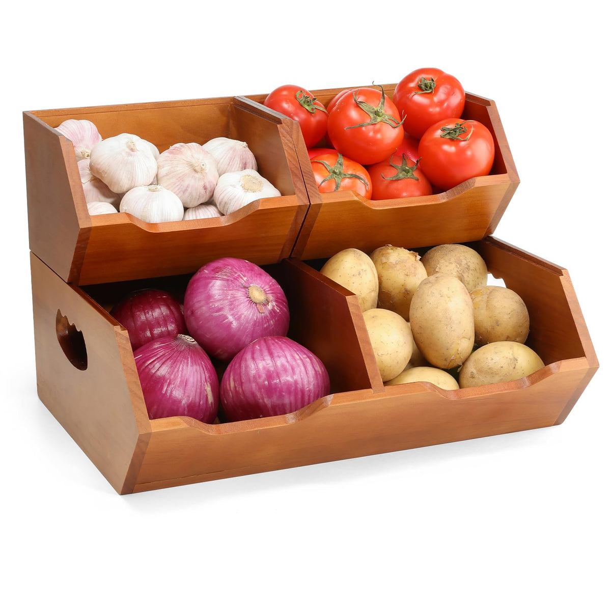 Wooden Stackable Pantry Storage Bins J282344
