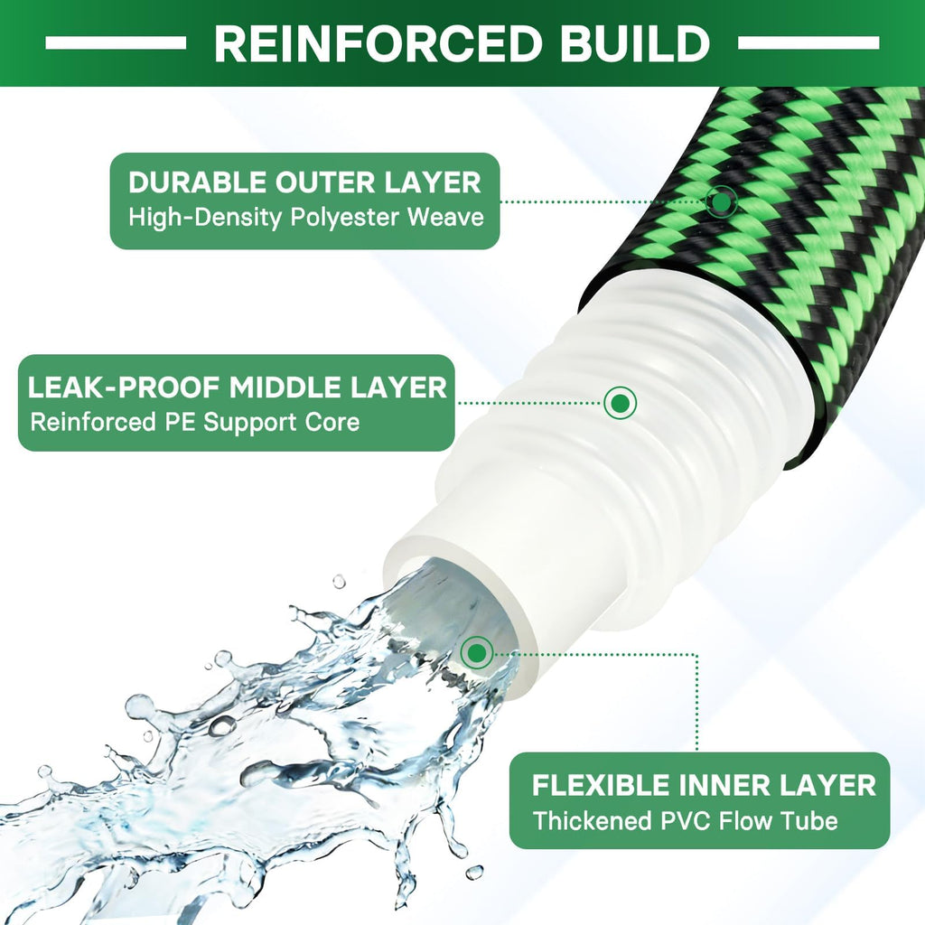 100 ft Flexible Non-Expandable Kink-Free Lightweight Garden Hose E505226