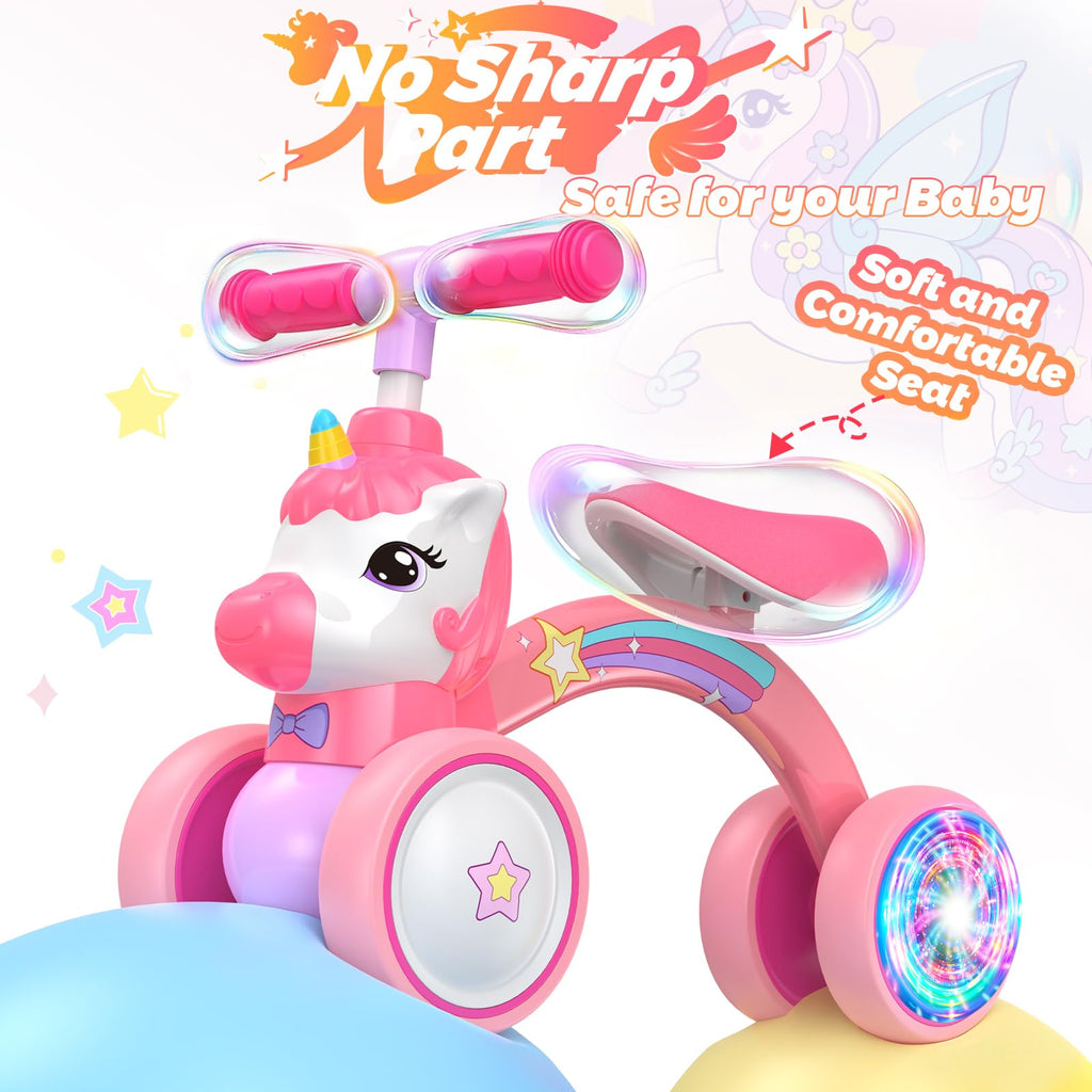 Baby Balance Bike Ride On Toy with Light Up Wheel G435
