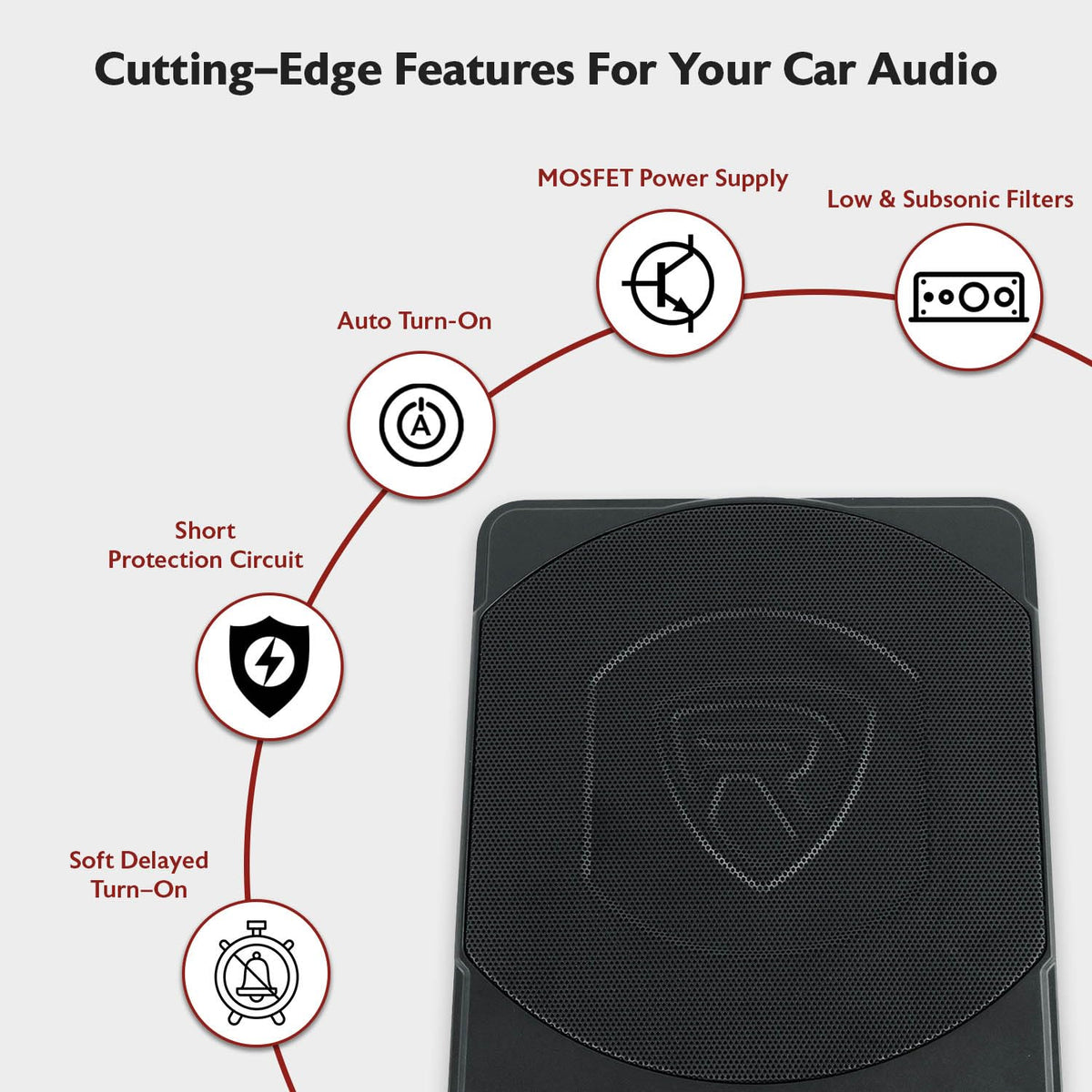 10" Slim Under-Seat Powered Car Subwoofer H517308