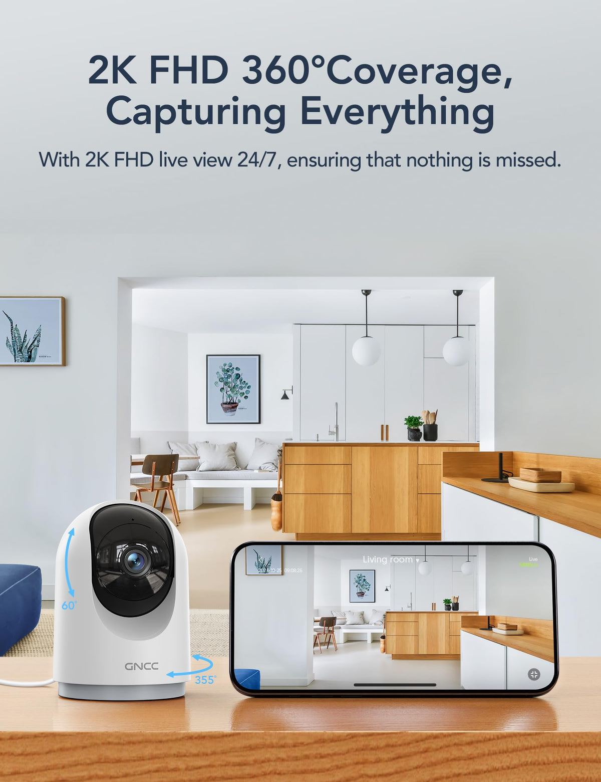 5G Indoor Security Cameras with Phone App, 4Pcs K933040