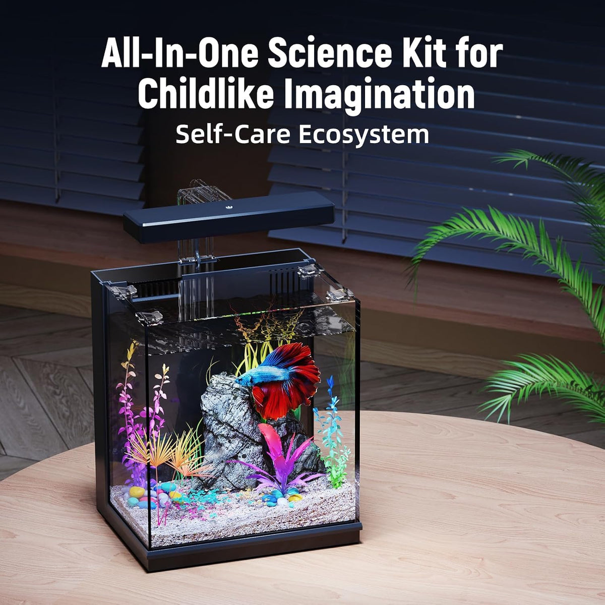 2 Gallon All-in-One Aquarium Kit with Filtration & LED Light L16320