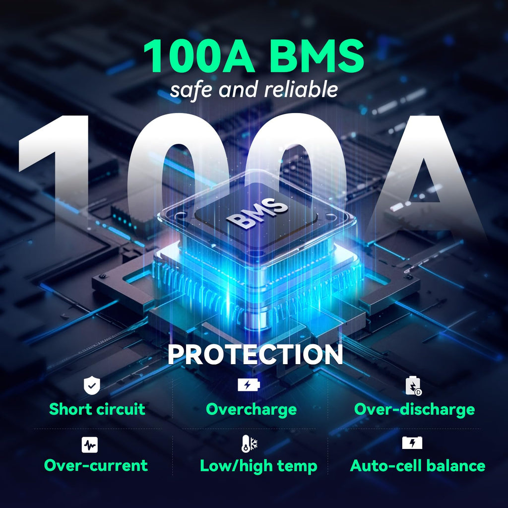 12V 100Ah Bluetooth LiFePO4 Battery E881151