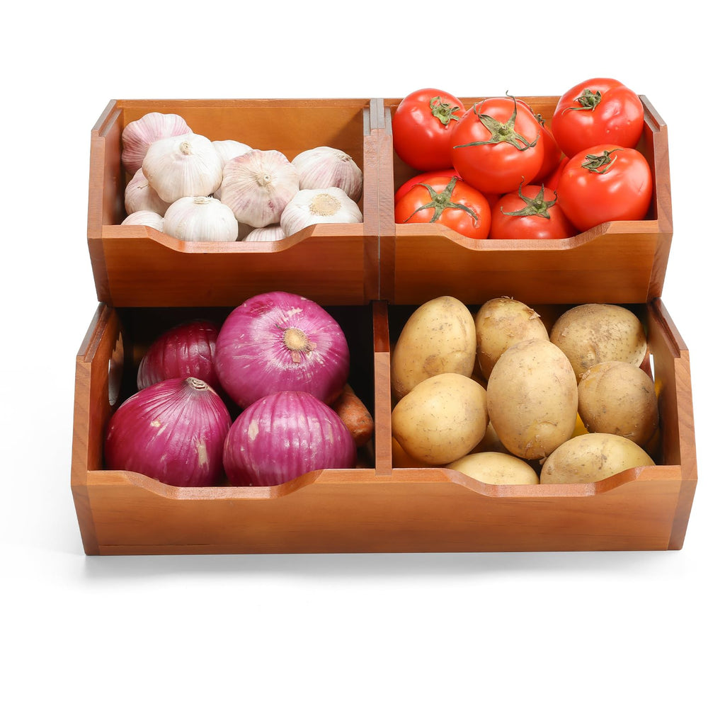 Wooden Stackable Pantry Storage Bins J282344