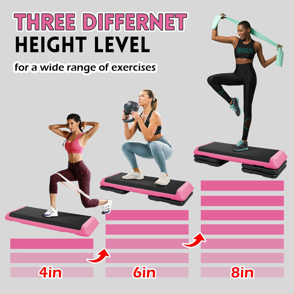 Adjustable Step Aerobic Platform with Risers O31362