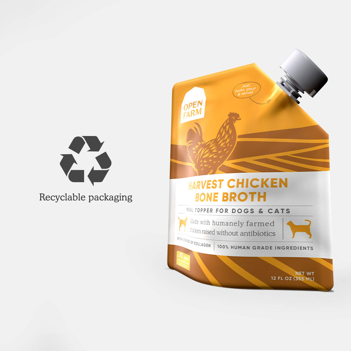 Chicken Bone Broth Food Topper for Dogs and Cats 12oz Q5004