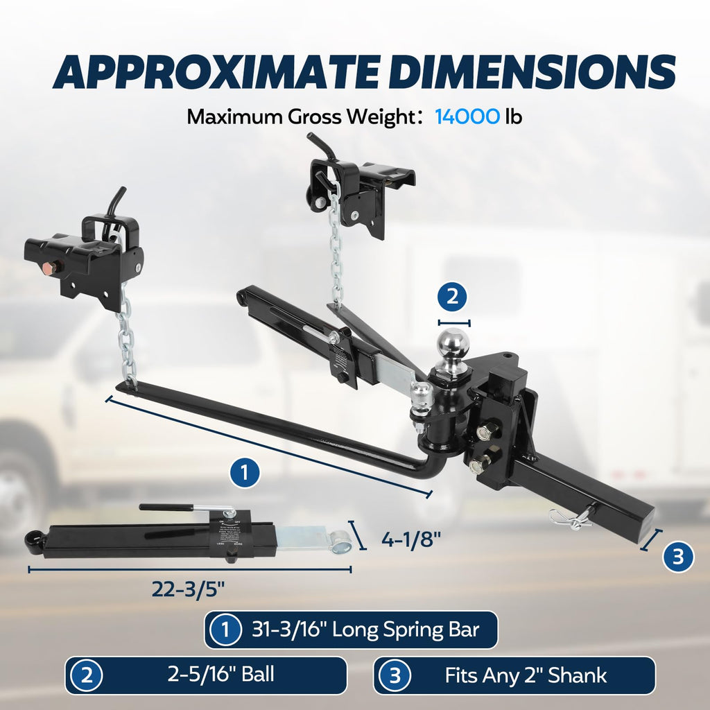 Weight Distribution Hitch with Sway Control Bar W910