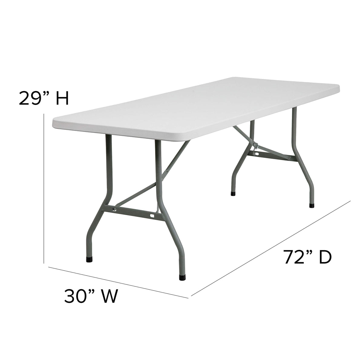 6-Foot White Plastic Folding Table R77644