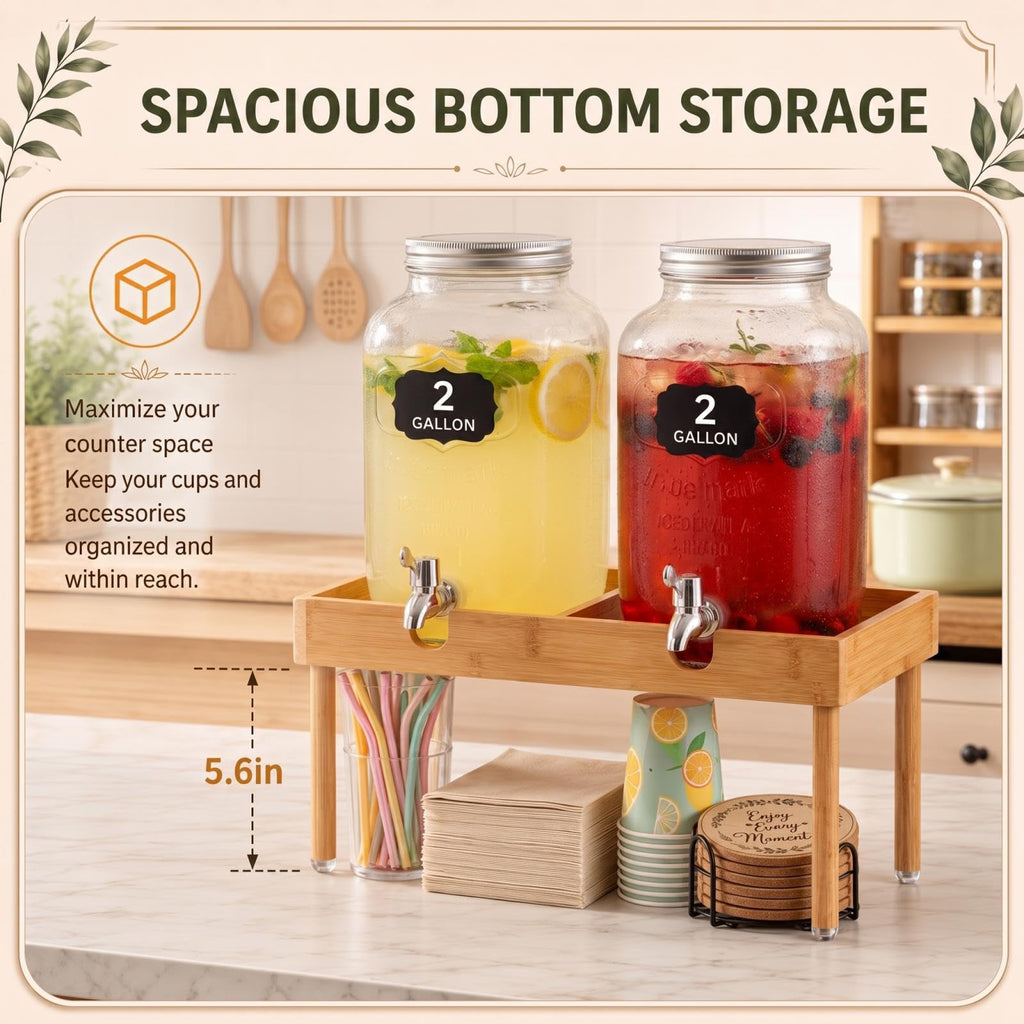 Bamboo Drink Dispenser Stand B729775