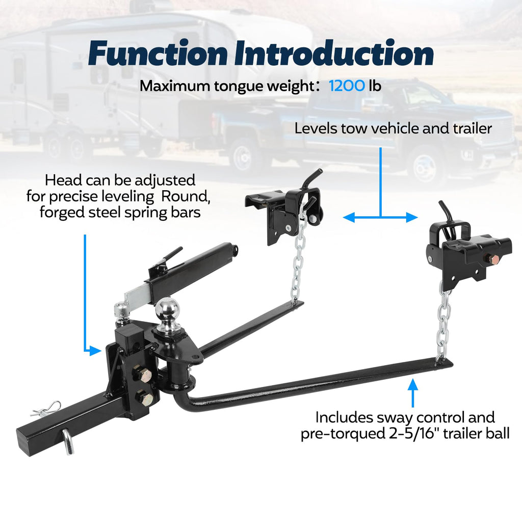 Weight Distribution Hitch with Sway Control Bar W910