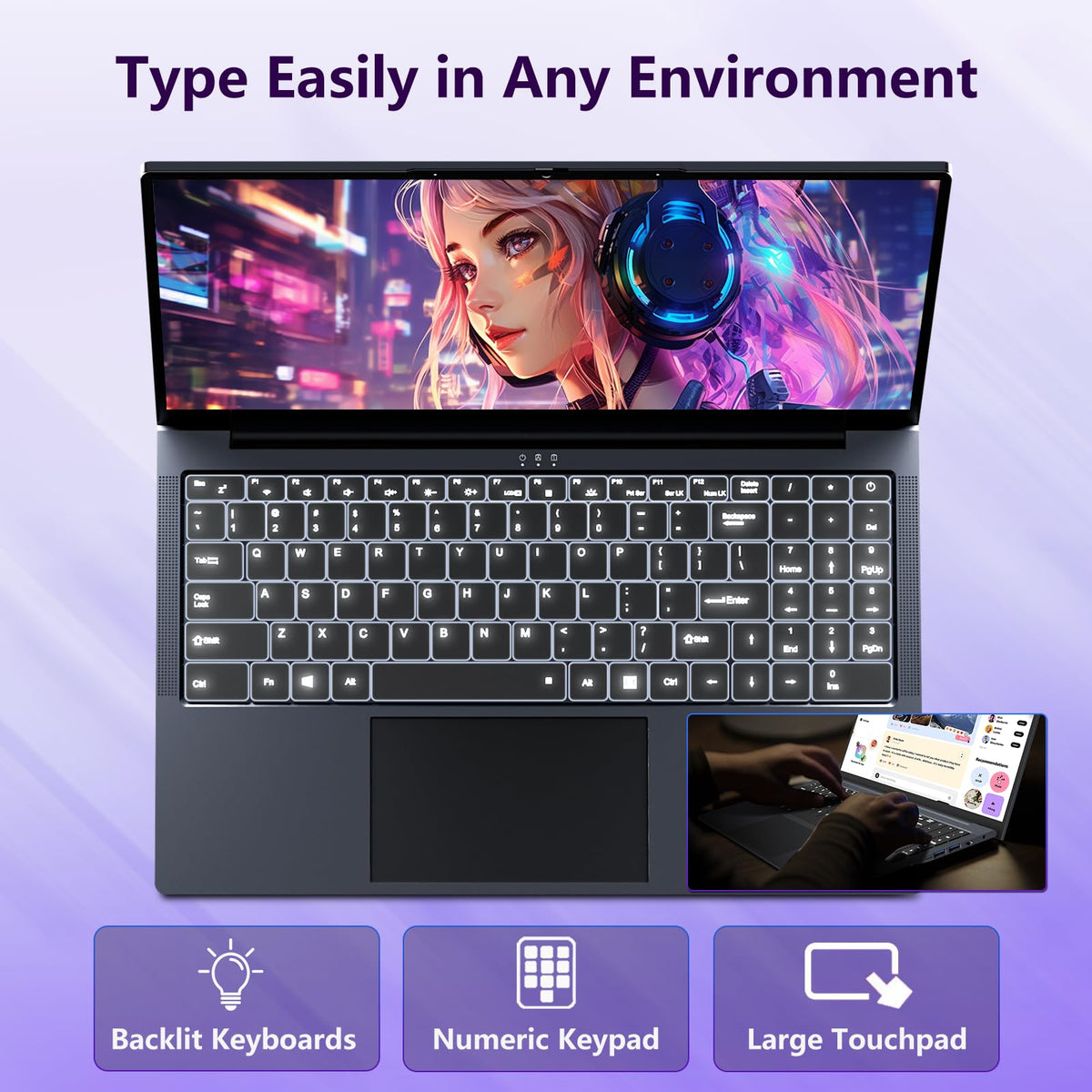 16GB RAM 256GB SSD Core i5 16" IPS FHD Laptop Computer W8645