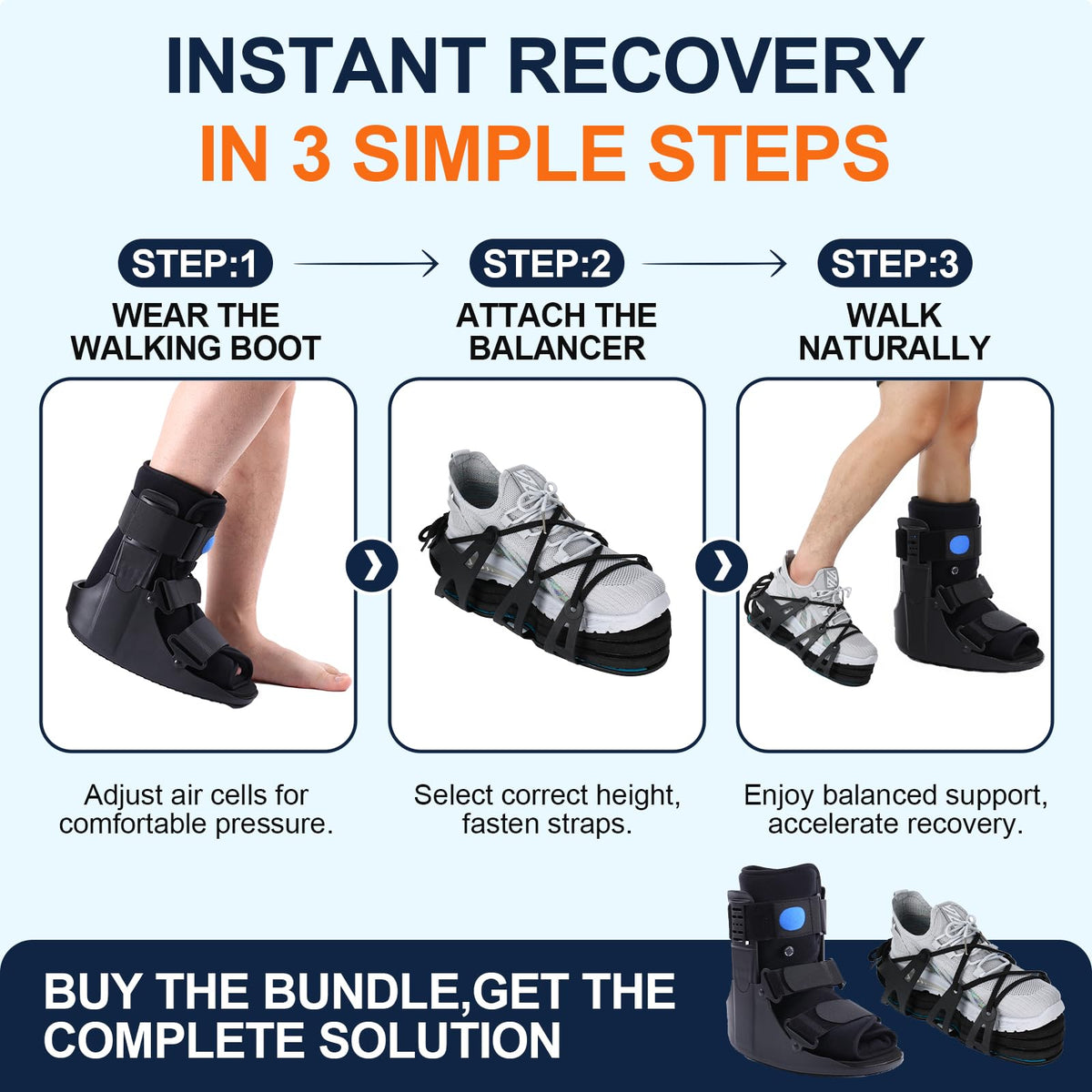 Inflatable Air Cam Walker Fracture Boot with Adjustable Shoe Lift R6256