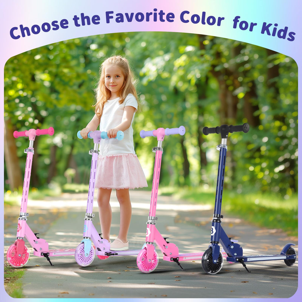 2 Wheel Folding Lightweight Kick Scooter with Light-Up Wheels O300