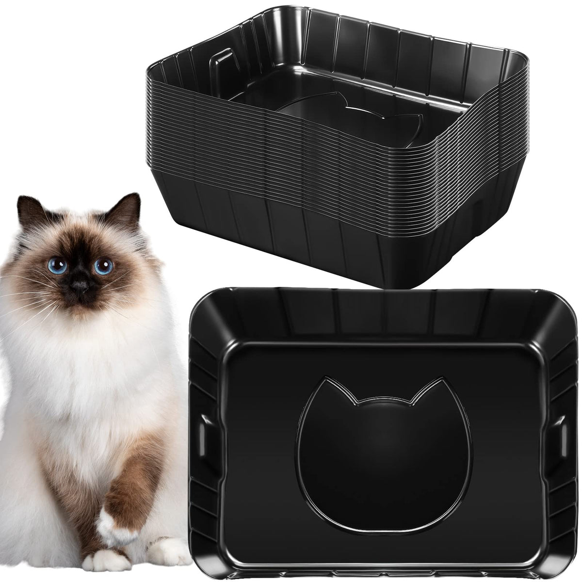 Black Disposable Litter Box for Cats F4027