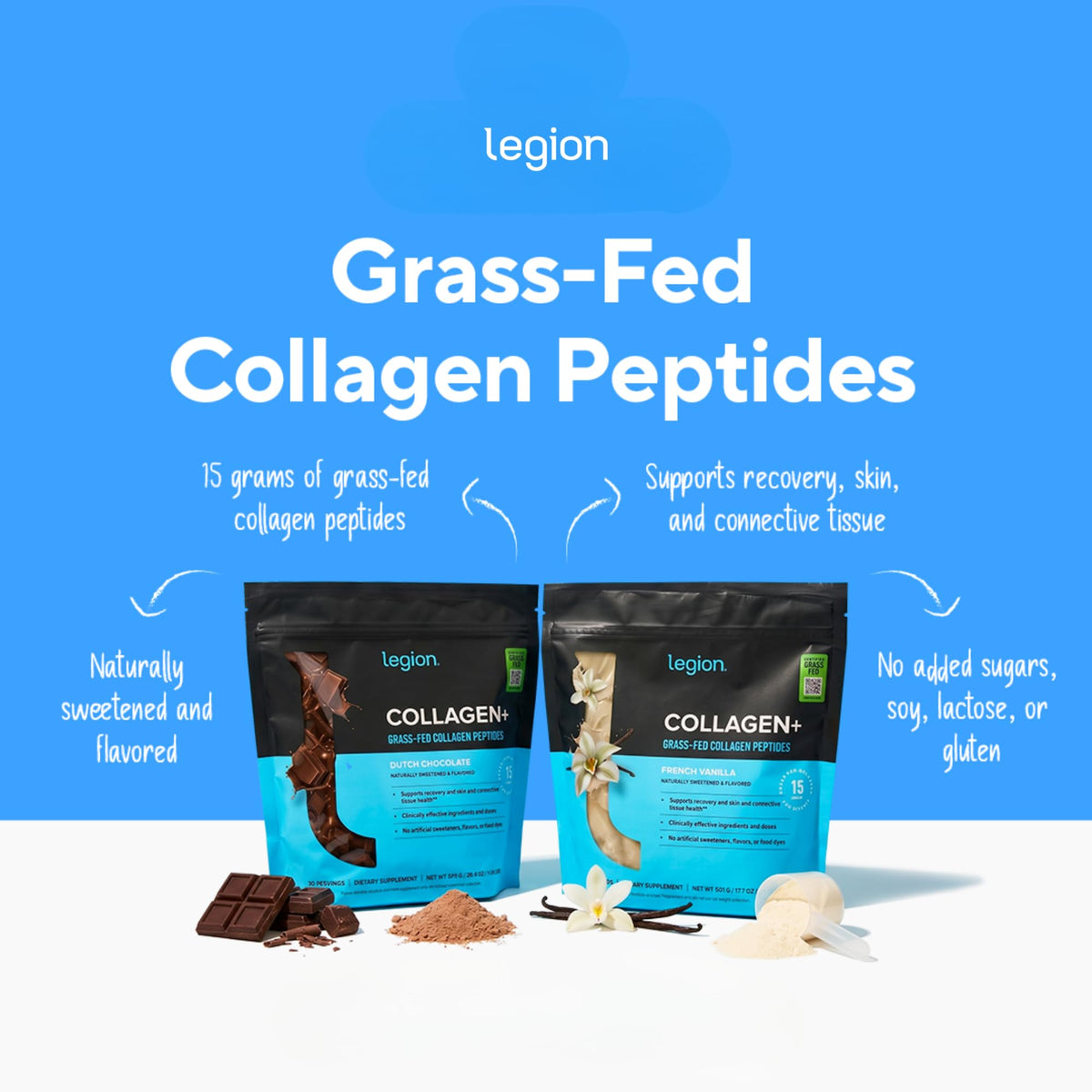 Hydrolyzed Collagen Peptides Powder with Vitamin C, Chocolate, 30 Servings C269529