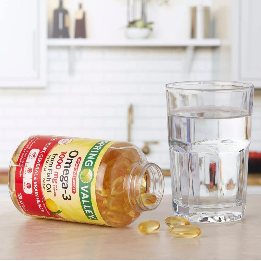 1000 mg Omega-3 Fish Oil Softgels Dietary Supplement B36453