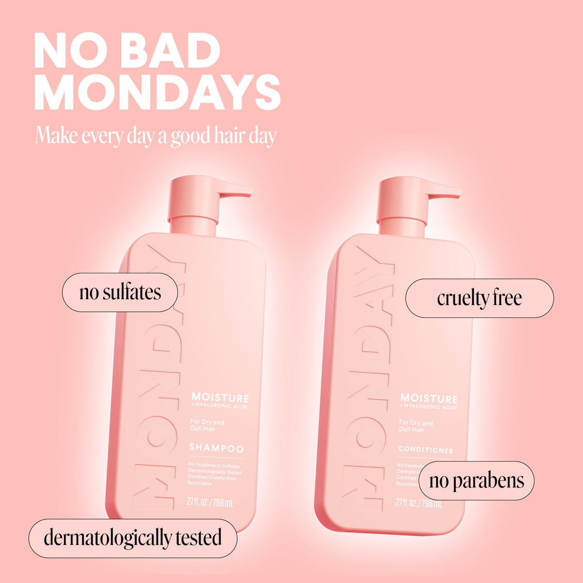 Moisture Shampoo + Conditioner Set 2 Pack 27oz + Leave-in Conditioner 5 Oz Dual Pack C28616