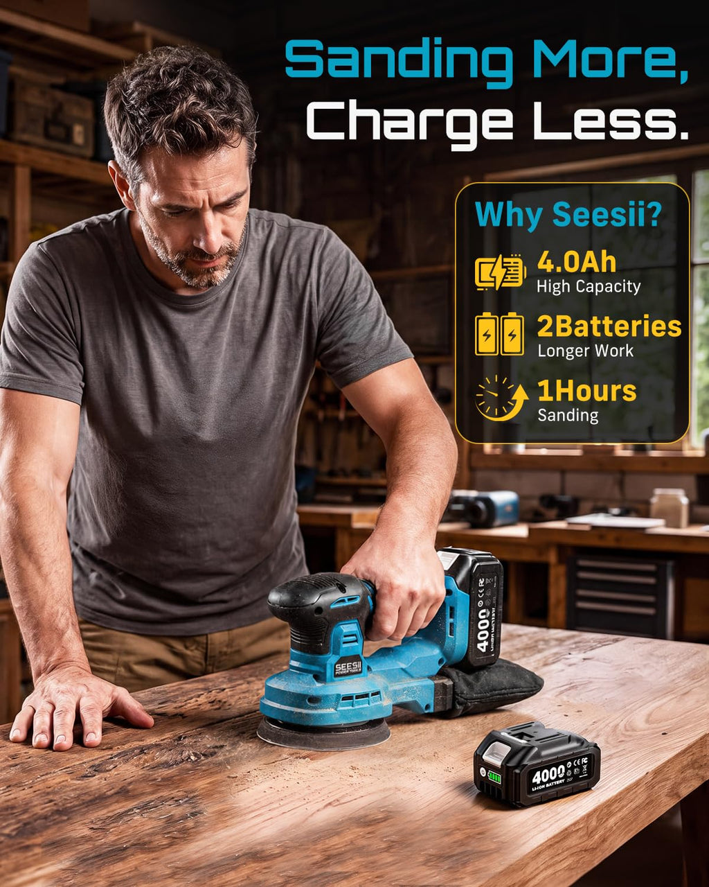 6 Speed Cordless Random Orbit Sander L3086