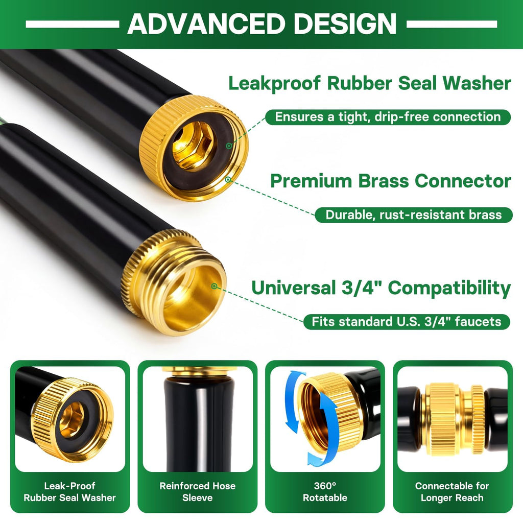 100 ft Flexible Non-Expandable Kink-Free Lightweight Garden Hose E505226