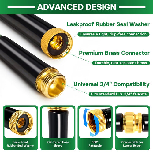 100 ft Flexible Non-Expandable Kink-Free Lightweight Garden Hose E505226